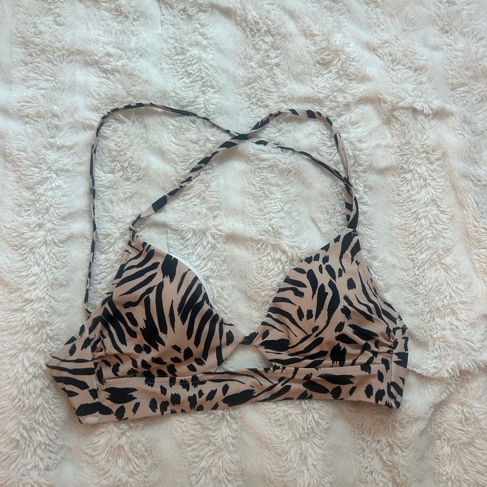 leopard bikini top